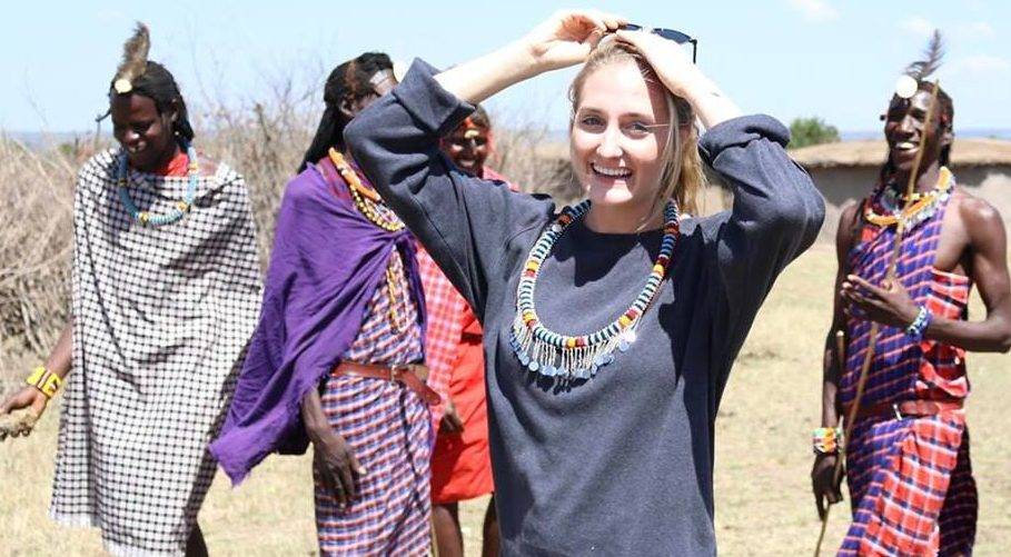 Girl with big smile in Maasai